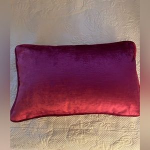 Custom Made Accent Pillow, Velvet, 16x10, NWOT, plus extra fabric